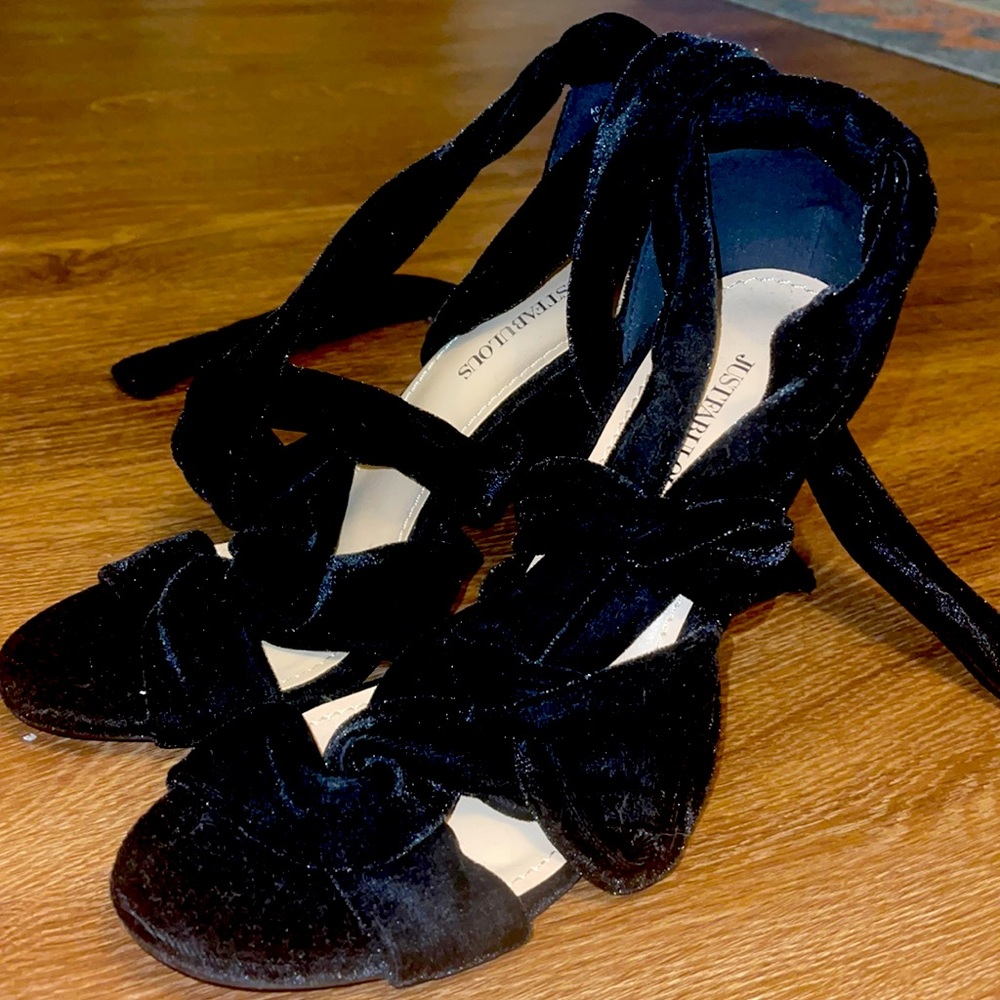 Just Fab Black velvet heels